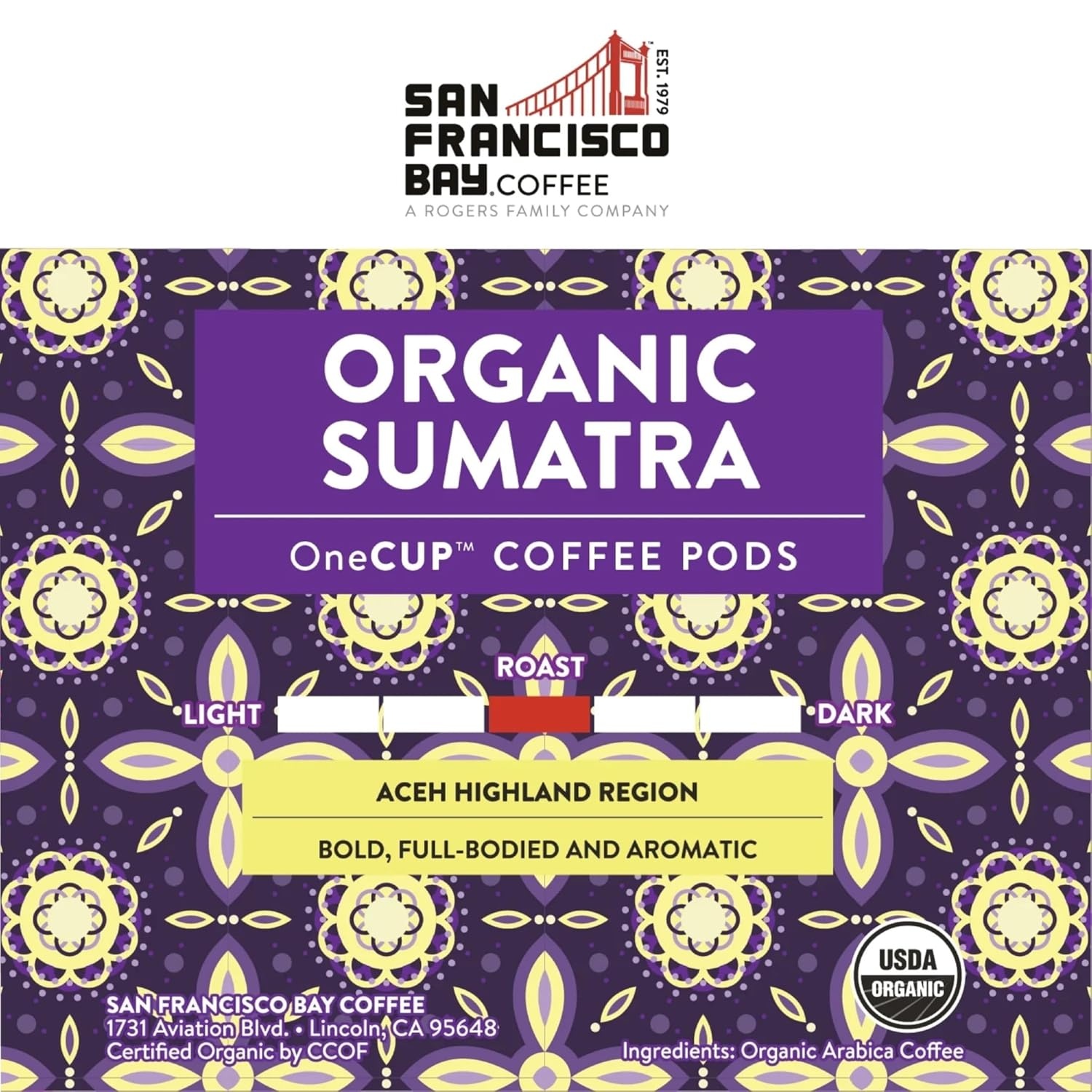 San Francisco Bay K-Cup Coffee Pods, Donut Shop (36 ct), Medium-Light Roast, Commercially Compostable Single-Serve Coffee Pods(Organic Sumatra)